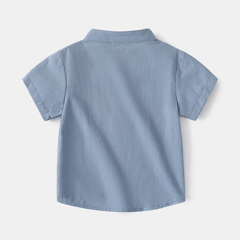Boys Henley Shirt - Aqua Blue