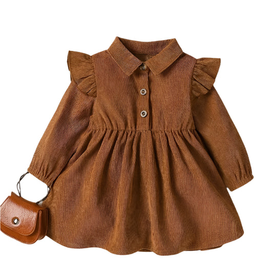 Baby girls English style collar dress – vintage toddler outfit