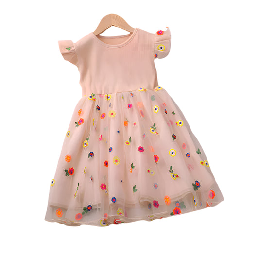 Baby summer dress with bright floral pattern for girls in Australia