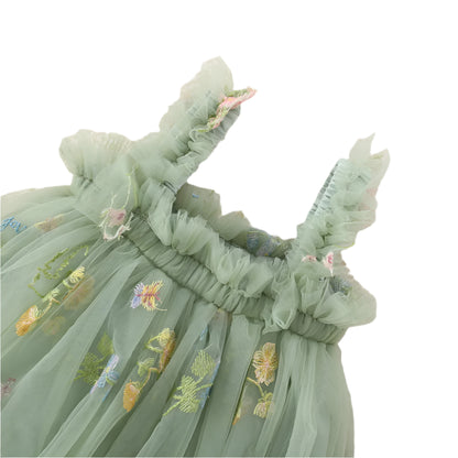Green princess tutu dress for baby girls – ideal for photo shoots and celebrations