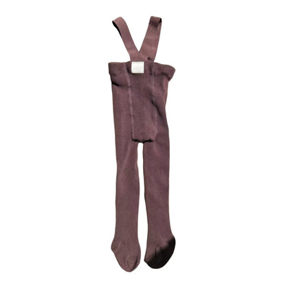 Baby and toddler cotton suspender tights in brown colour