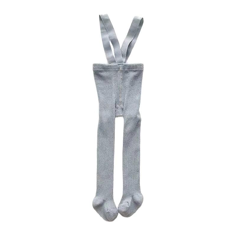 Baby and toddler cotton suspender tights in grey colour