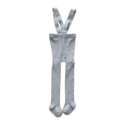 Baby and toddler cotton suspender tights in grey colour