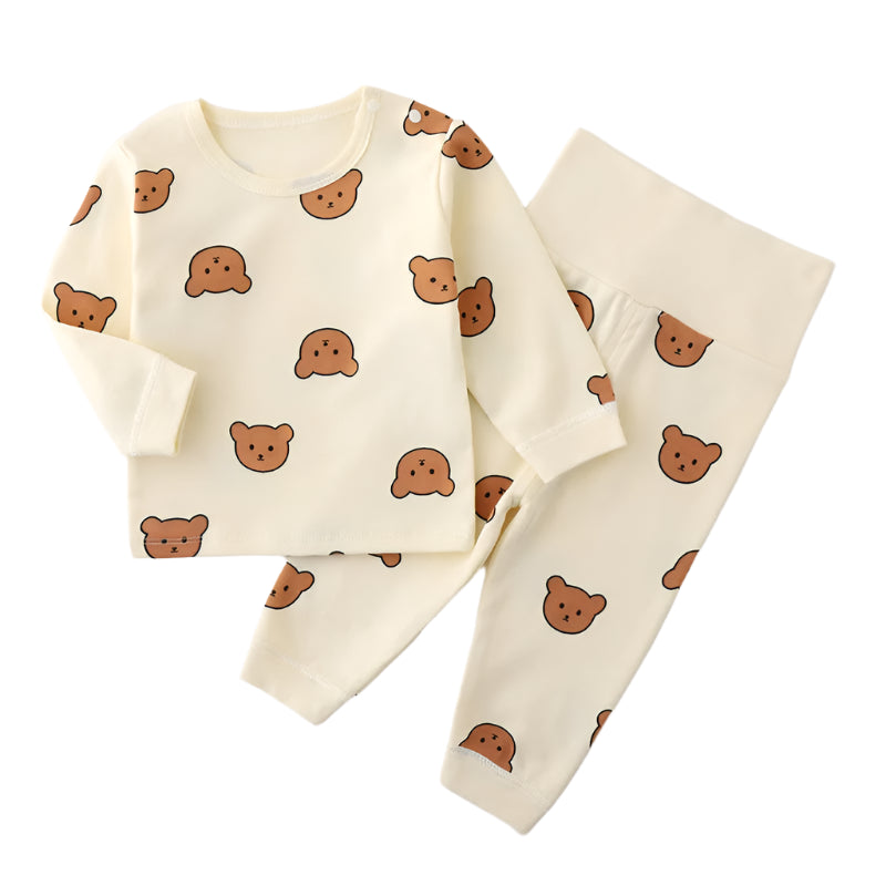 Baby beige pajama suit – soft comfortable sleepwear for infants