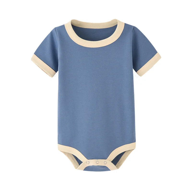 Baby bodysuits with coloured border – soft onesies with contrast trim for infants