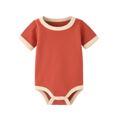 Baby bodysuits with coloured border – soft onesies with contrast trim for infants