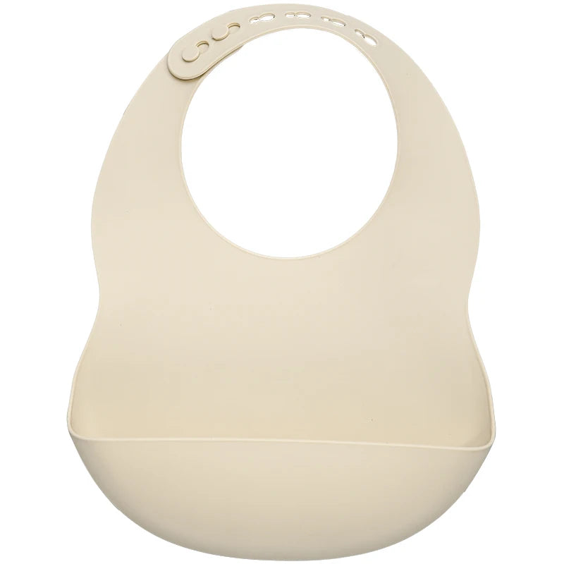 Beach Sand Silicone waterproof baby bib – soft easy-clean feeding bib with pocket