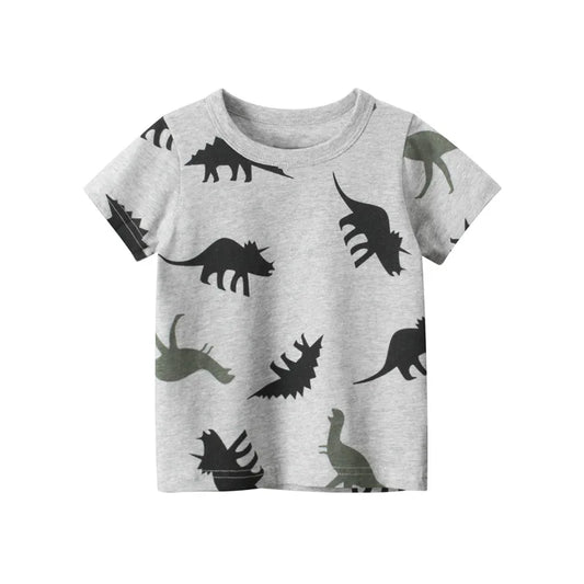 Boys dinosaur party t-shirt – colorful cotton tee for kids with dino print