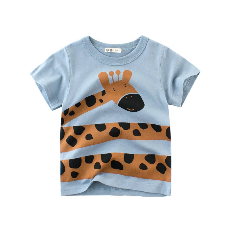 Boys giraffe t-shirt – soft cotton tee with playful giraffe graphic