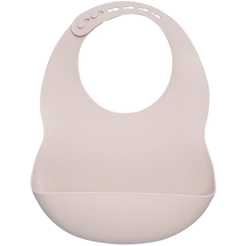 Dasty Lilac Silicone waterproof baby bib – soft easy-clean feeding bib with pocket