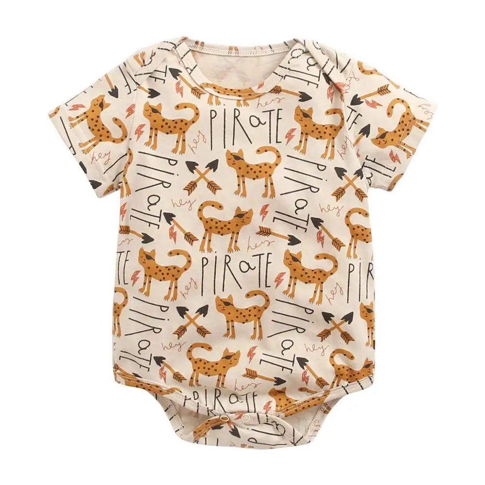 Forest edition printed baby bodysuits with woodland designs for infants