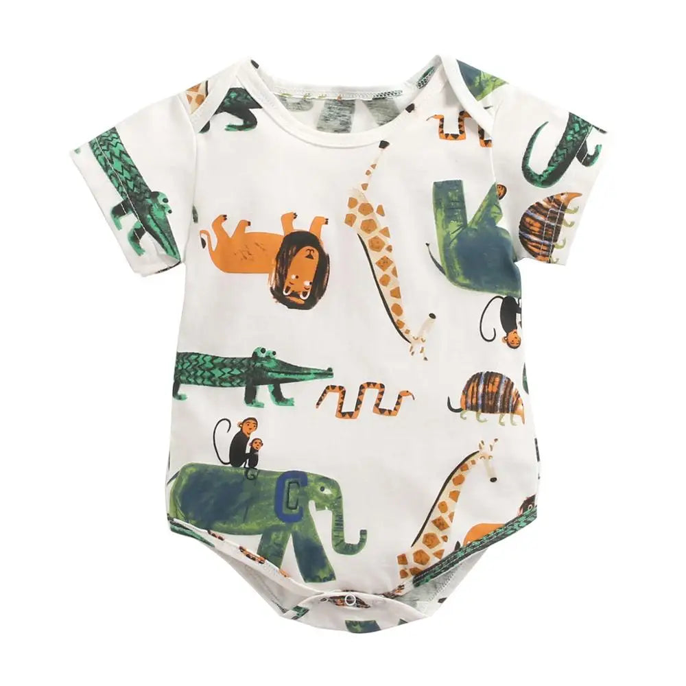 Forest edition printed baby bodysuits with woodland designs for infants