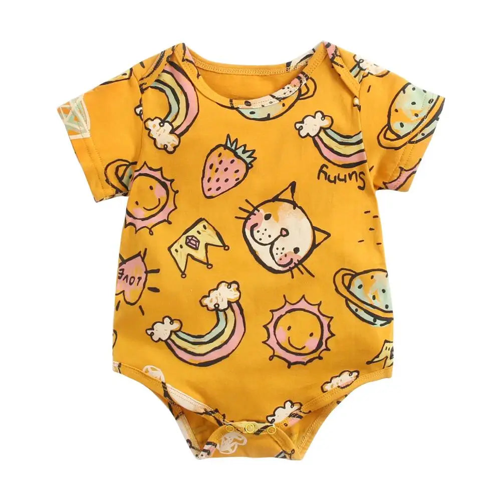 Forest edition printed baby bodysuits with woodland designs for infants