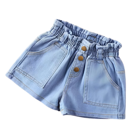 Classic girls denim shorts – casual summer outfit for kids