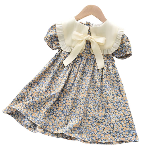 Summer dress with floral design and bow detail for baby girls in Australia