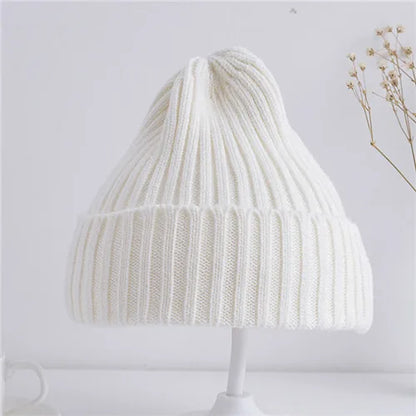 Kids ribbed knitted beanies – soft warm winter hats for children