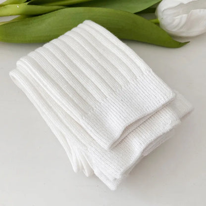 Girls Ribbed Leggings in white