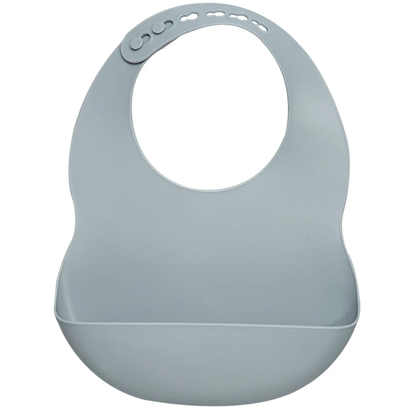 Pebble Silicone waterproof baby bib – soft easy-clean feeding bib with pocket