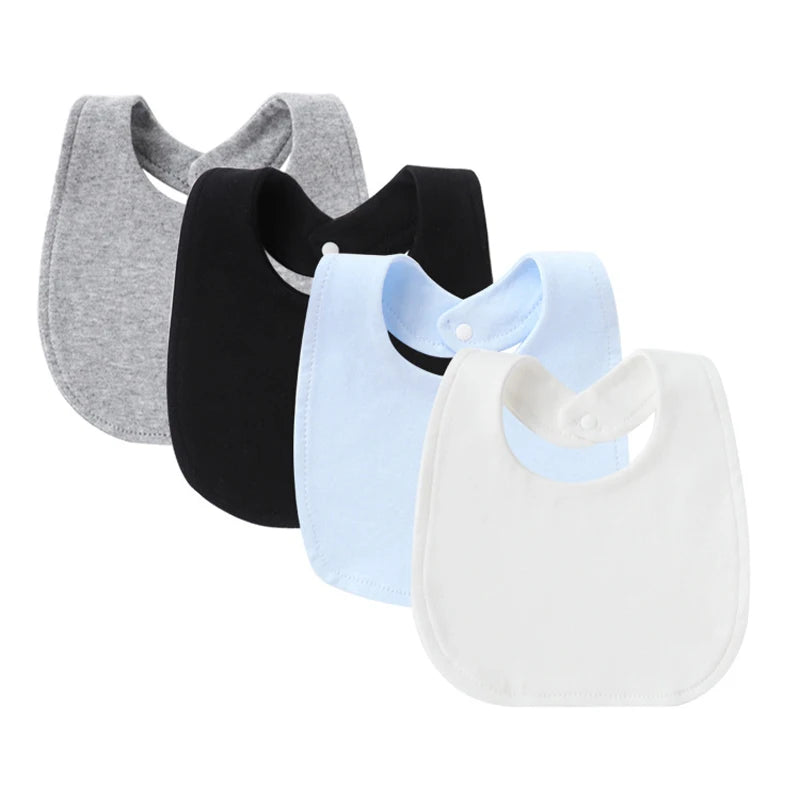 Set of four baby bibs – soft absorbent feeding bibs for infants