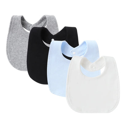 Set of four baby bibs – soft absorbent feeding bibs for infants