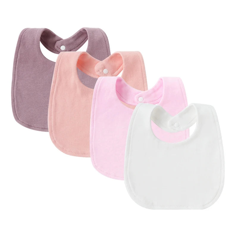 Set of four baby bibs – soft absorbent feeding bibs for infants