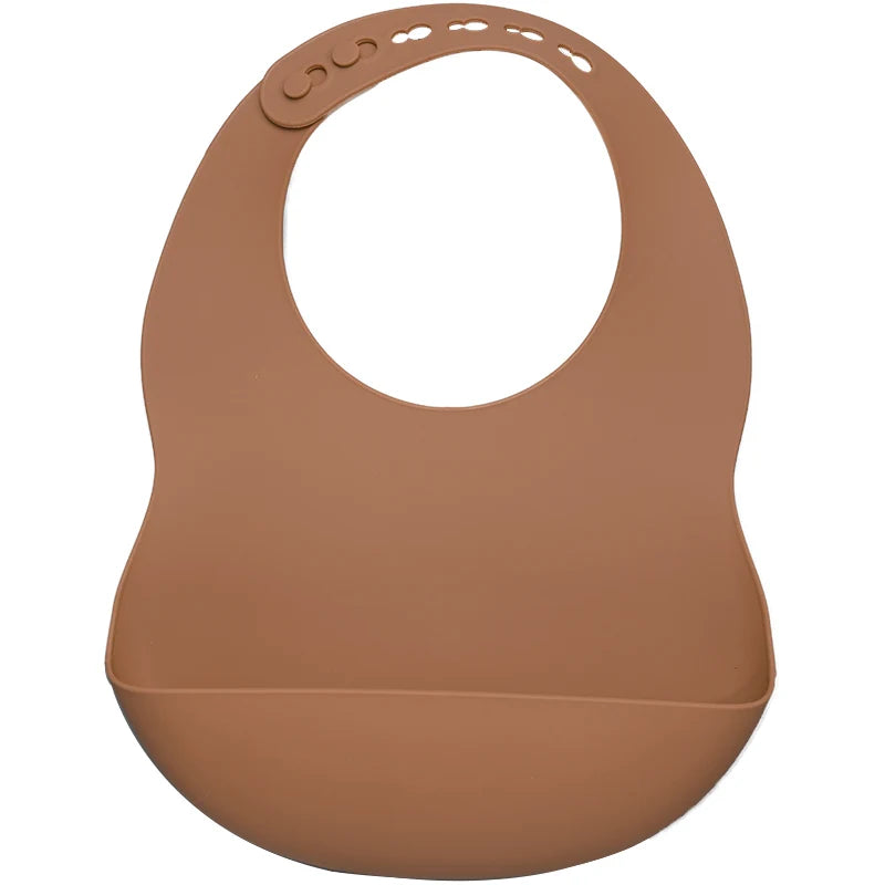 Spiced Pumpkin Silicone waterproof baby bib – soft easy-clean feeding bib with pocket